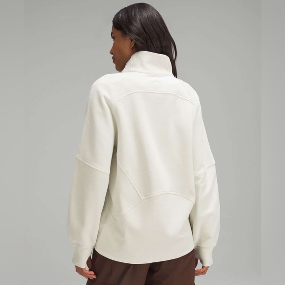 Lululemon Scuba Oversized Funnel-Neck Full Zip in Bone White Size M/L - Picture 2 of 7